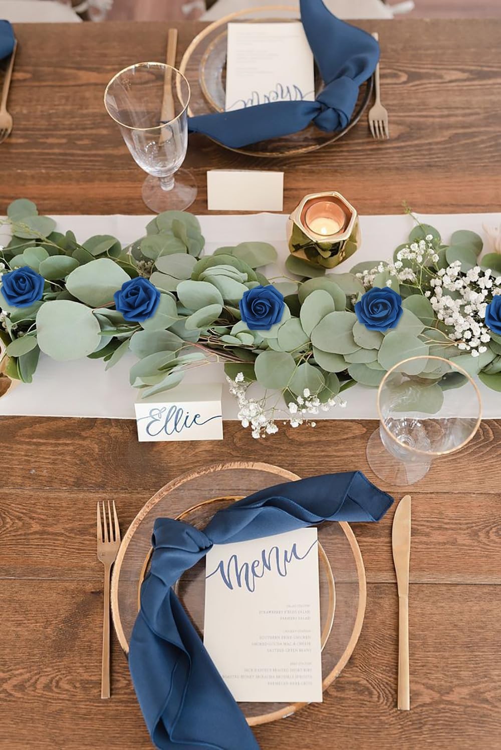 200PCS Navy Blue 1.97 In Foam Rose Heads Artificial Flowers For Craft