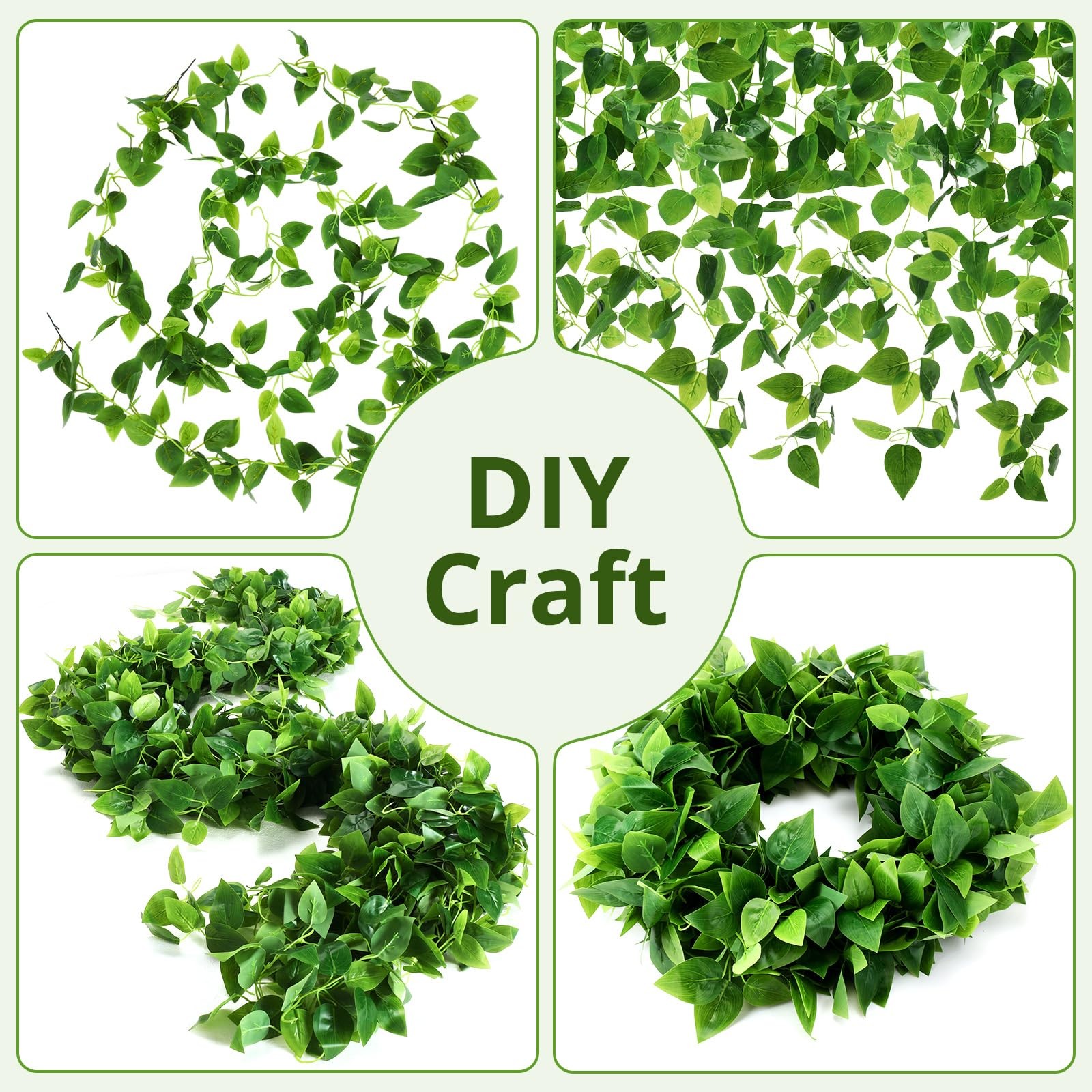 XunYee 48 Pcs Artificial Hanging Plants 3.6FT Fake Hanging Plants for Living …