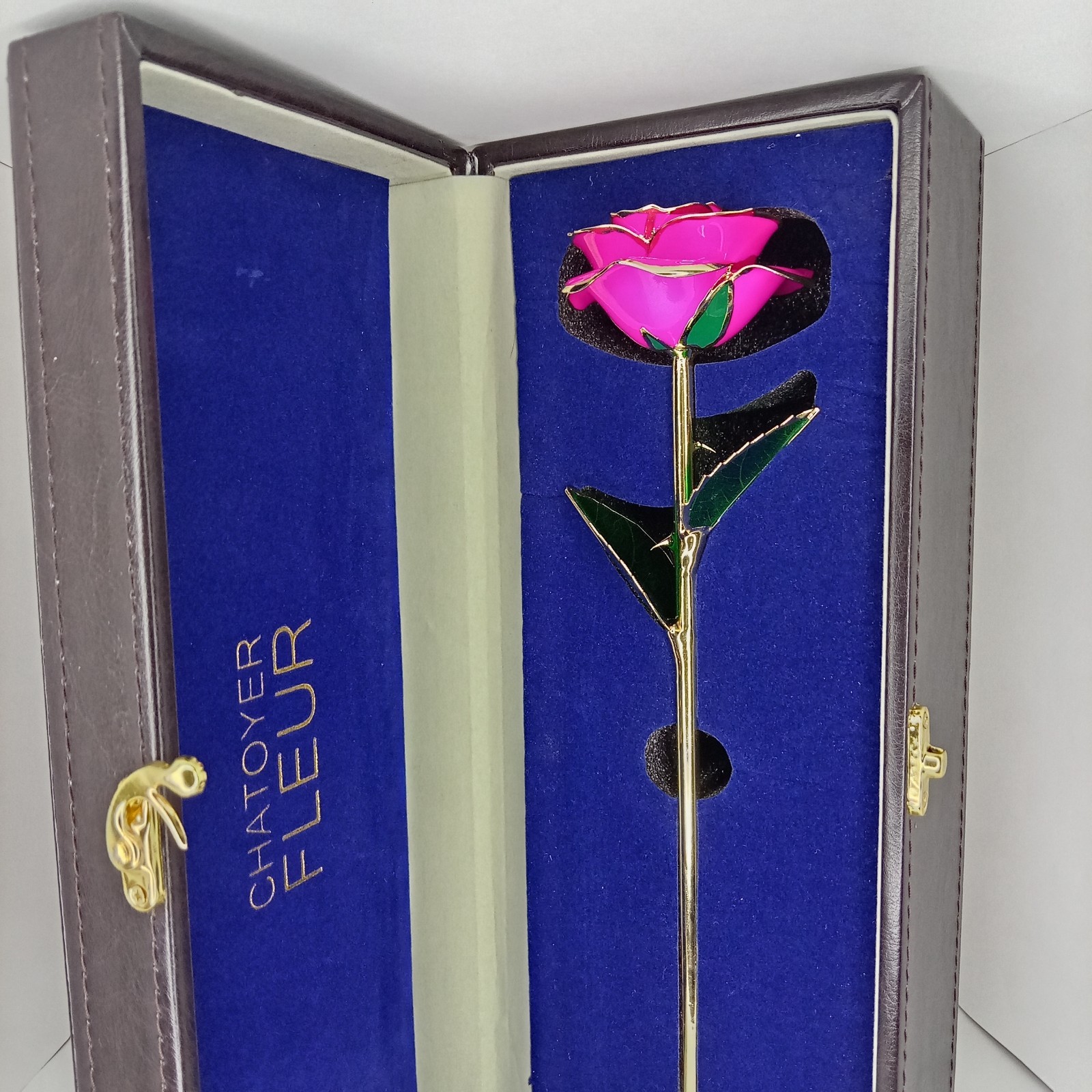 Real Rose 24K Gold Plated Pink Flower Luxury Gift Box Chatoyer