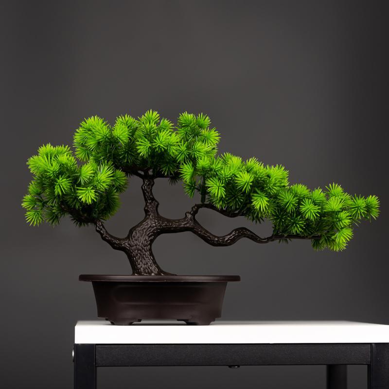 27cm Artificial Pine Bonsai – Fake Tree Ornament for Home & Desktop Decor