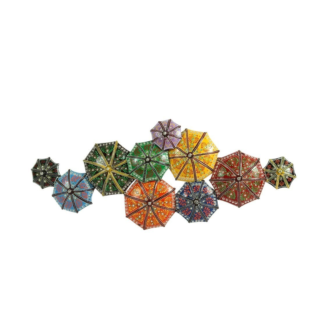 Handicrafts Paradise Wrought Iron Umbrella Wall Decor (Multicolour, 32 x 13 Inch