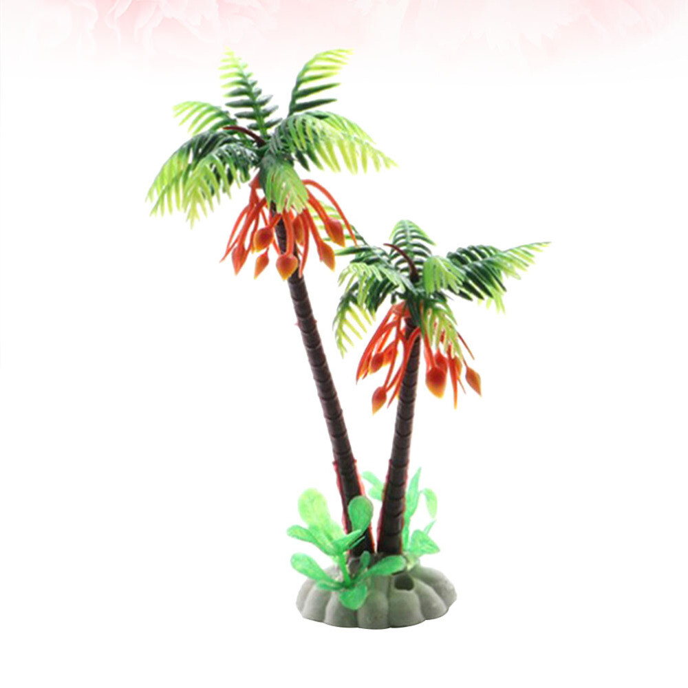 6PCS Plastic Water Plants Creative palm tree model Decorative Small