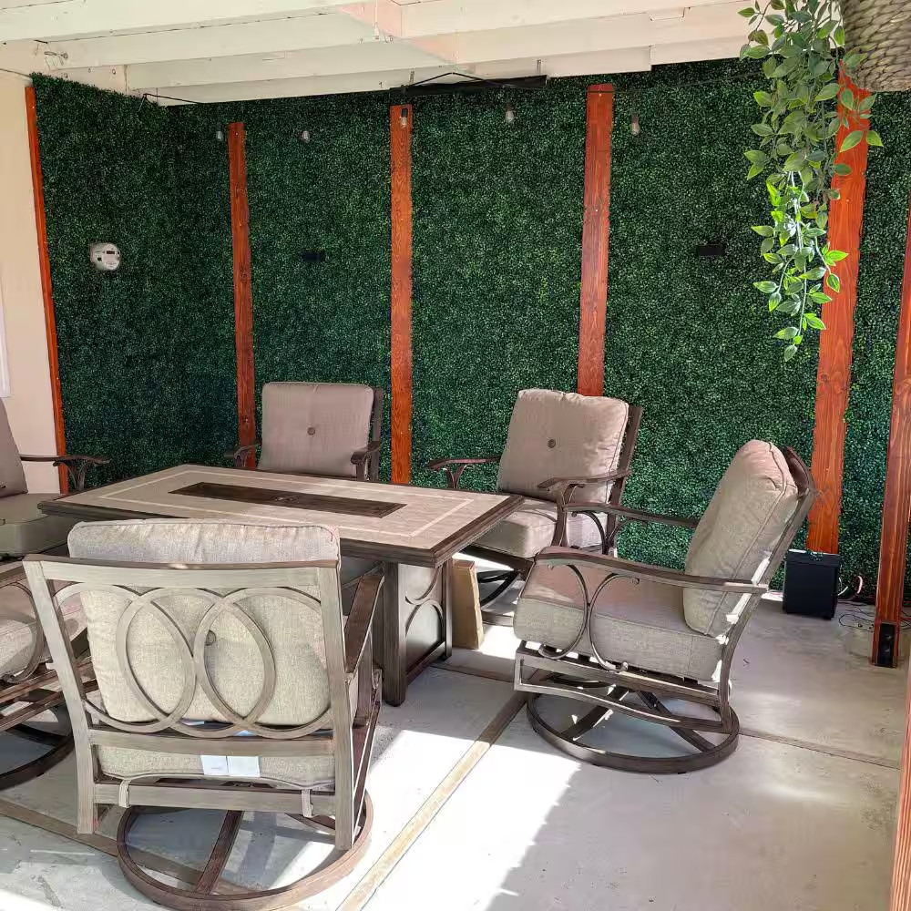 1 .78 In. H X 20 In. W 24-Piece Artificial Boxwood Wall Panels Uv-Proof Grass Ba
