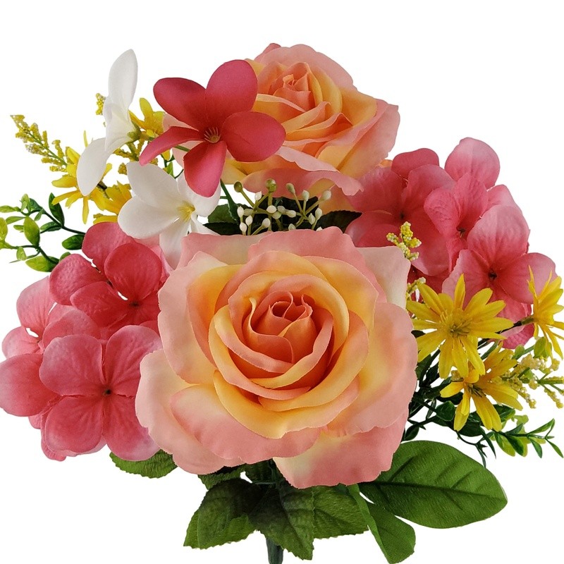 16 Inch Artificial Flower Bush Rose Hydrangea Indoor Decoration Events Home New