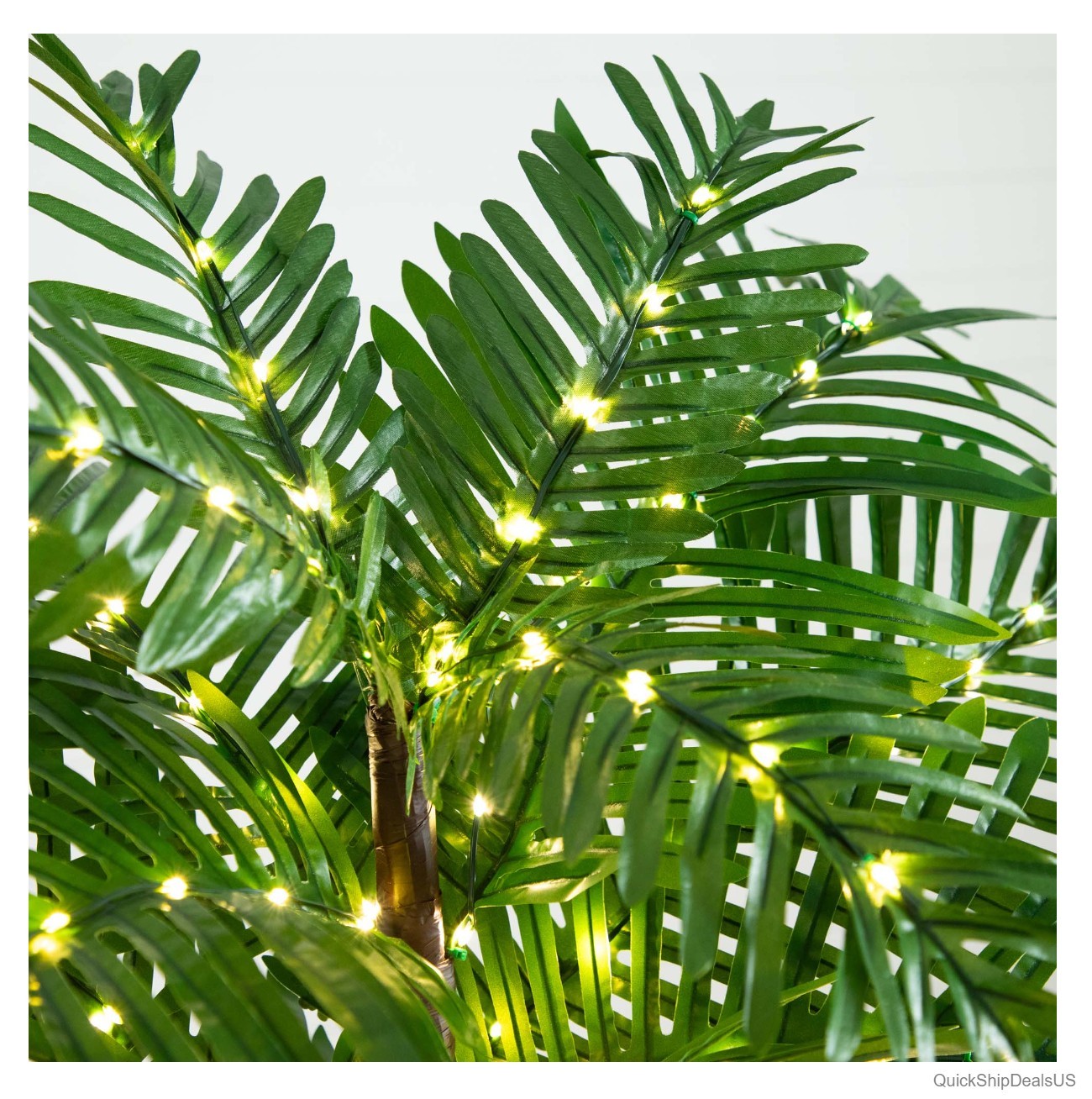 Artificial Palm Tree 4ft UV Resistant Lighted 127 Warm White LED Lights Indoor