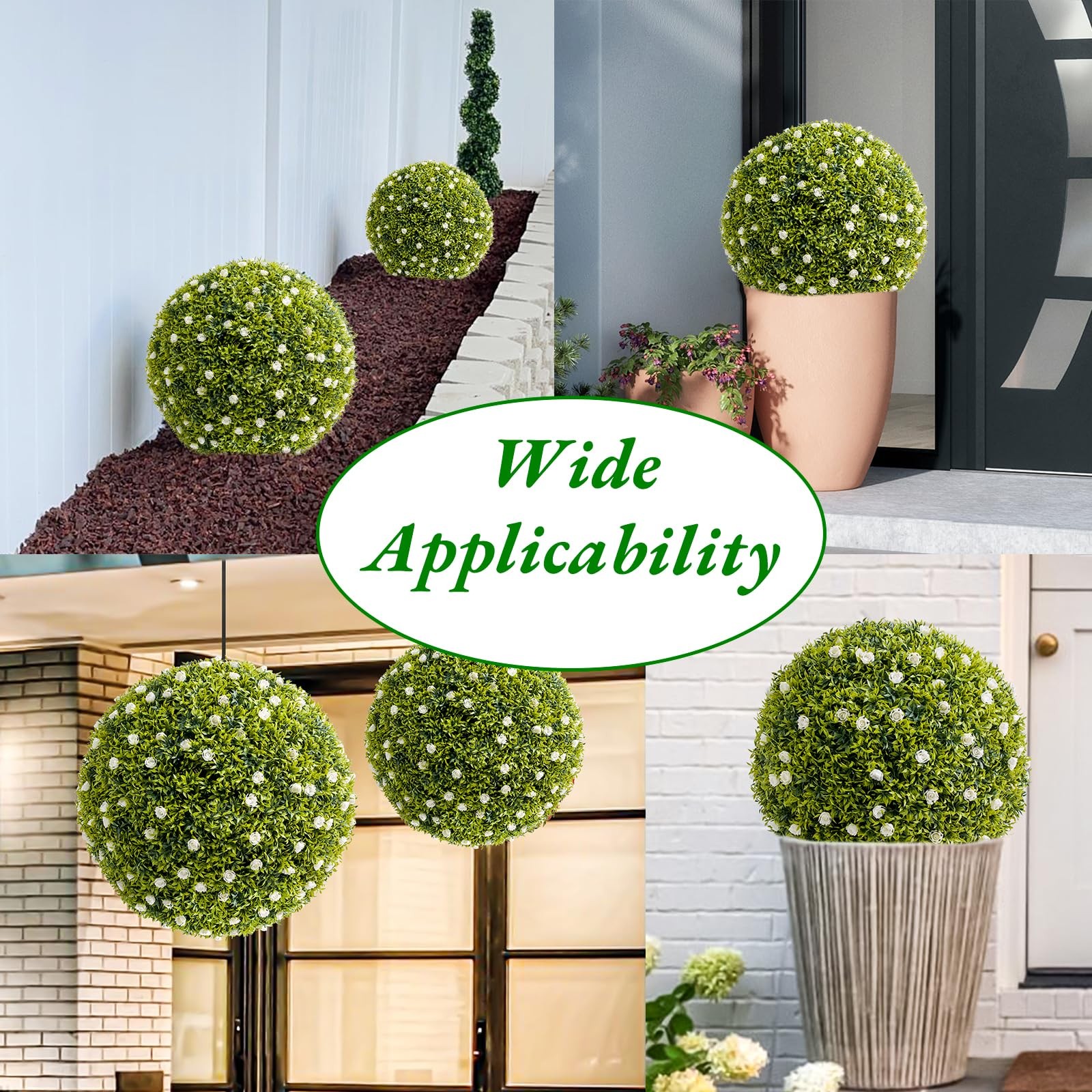 20.5 in Artificial Plant Topiary Ball Set of 2, Decorative Artificial Boxwood…