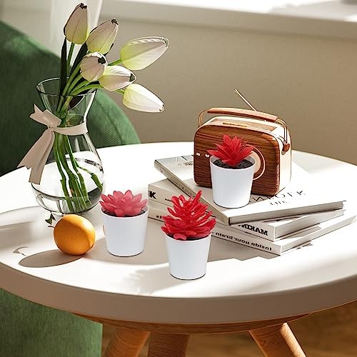 Artificial Potted Plant, Simulated Gem Flower, Lotus Flower, Artificial Red