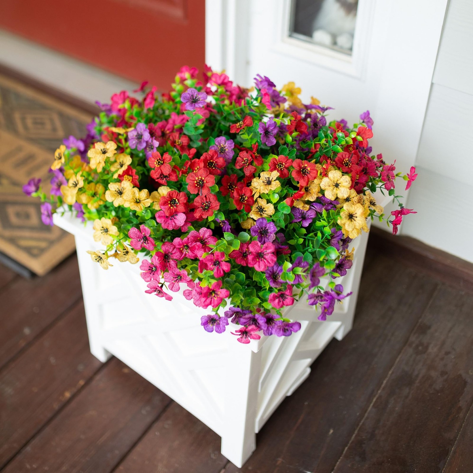 florisso Artificial Flowers for Outdoors Daisy 12 Bundles for Home Decor | Faux
