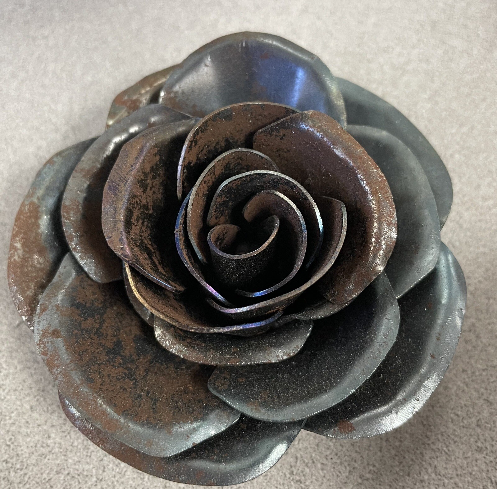 Metal Rose Flowers, handcrafted, bent, and welded. $15/Rose.