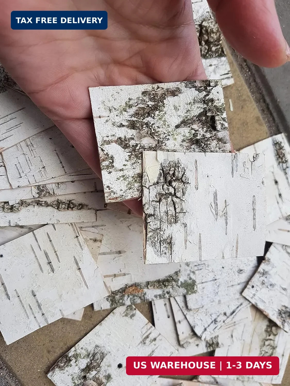 30pcs – Natural Birch Bark Sheets 1.96″x2.36″ Tags for Gifts. Product Wrapping o