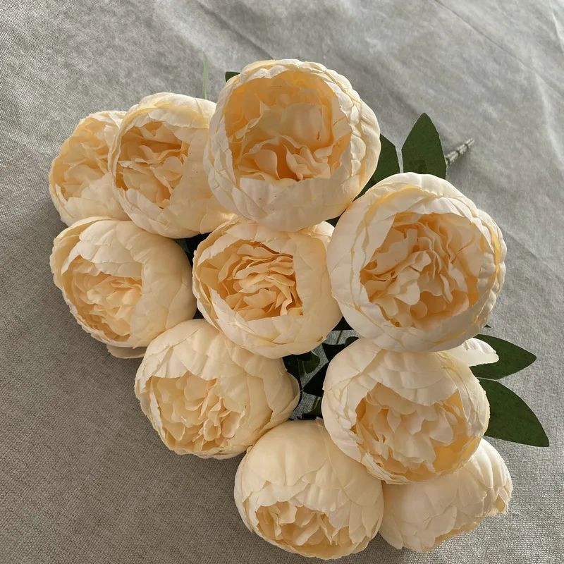 10 Heads Silk Peony Artificial Flowers Bouquet | Large Peonies Valentines Decors