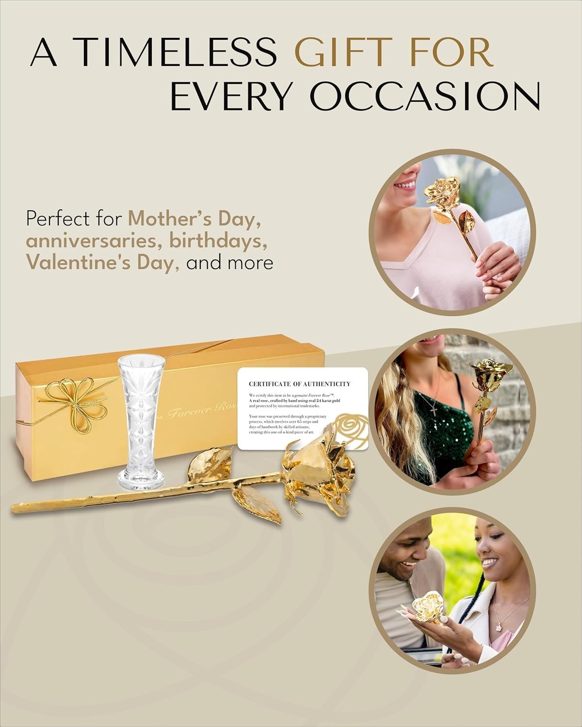 Unique 24K Gold Rose in Glass Vase – Timeless Keepsake for Anniversaries & More