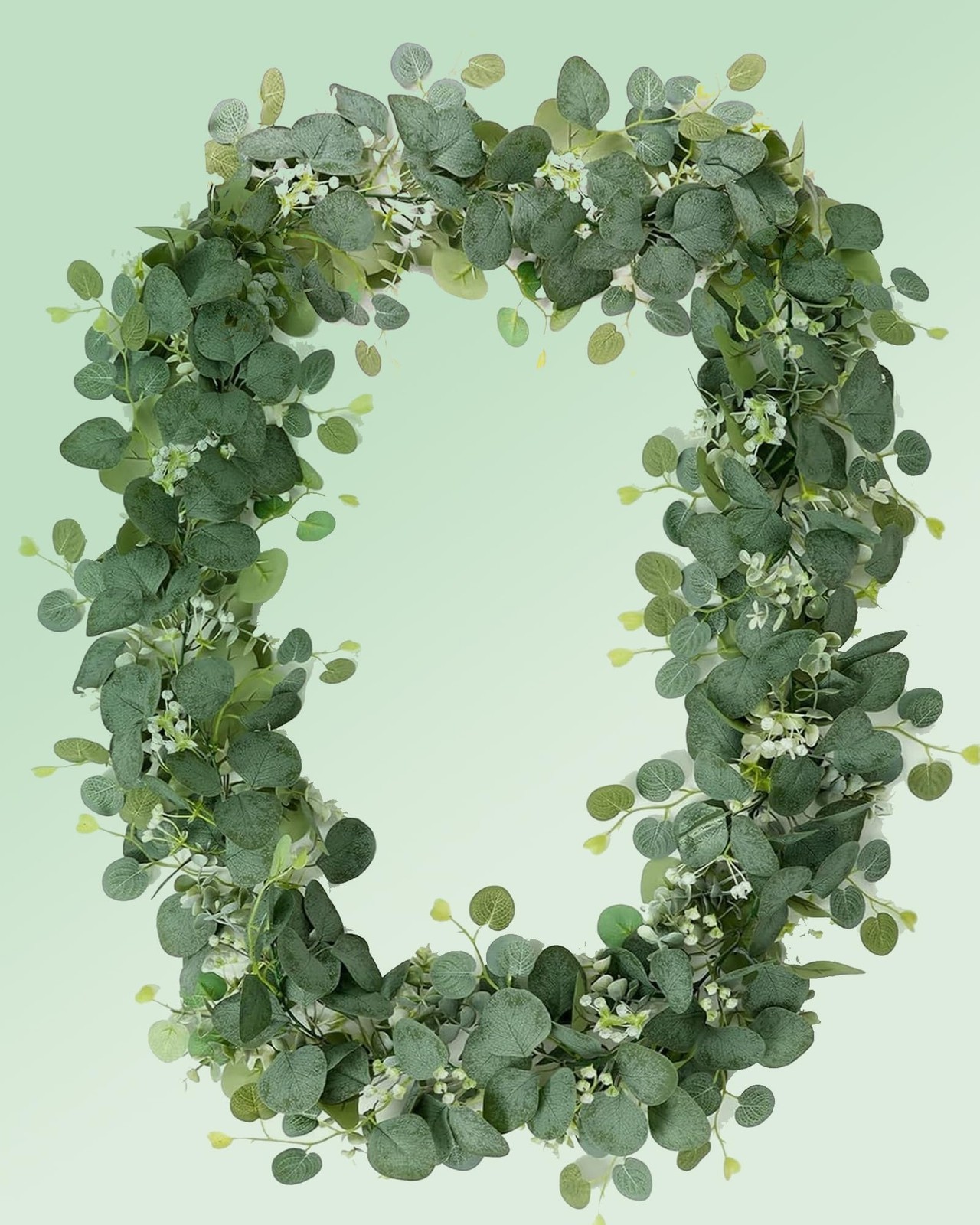Eucalyptus Garland 6FT Artificial Ivy Greenery Fake Silver Dollar Eucalyptus …