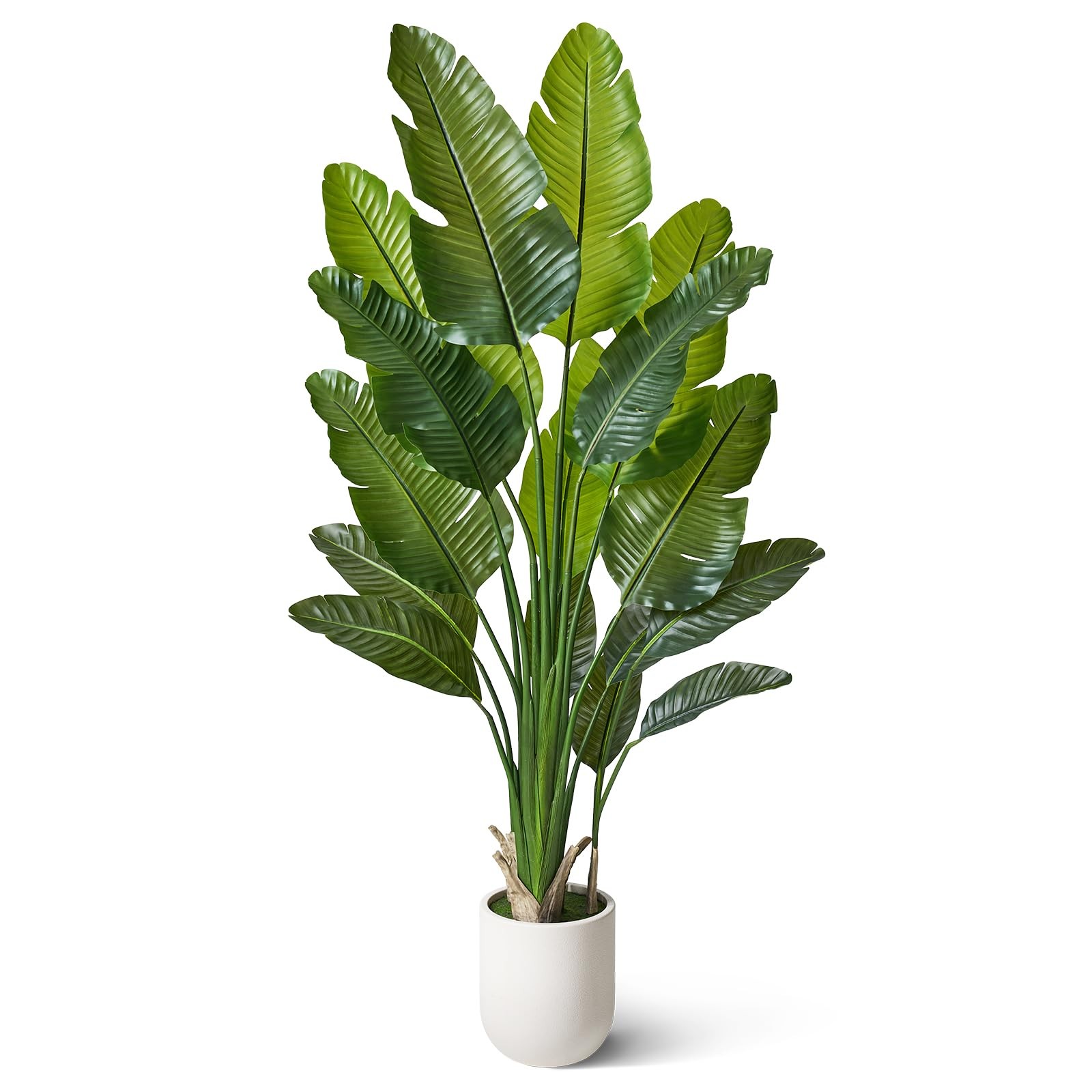 Bird of Paradise Artificial Plant,6Ft Tall Fake Plants Indoor with 11″ White …