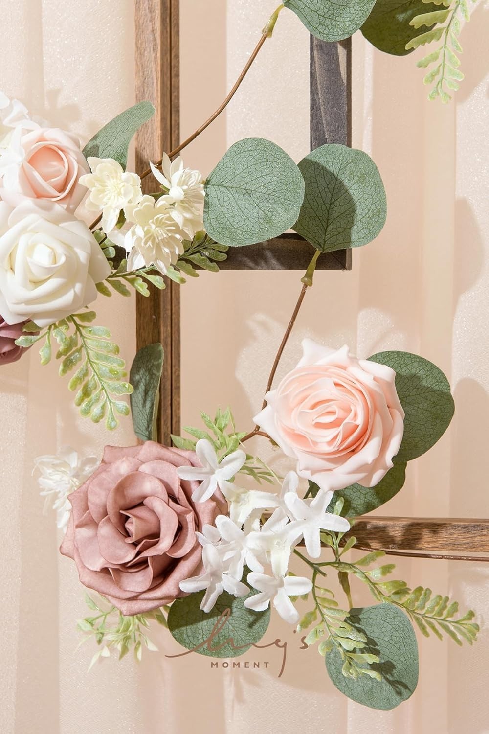 Silk Foam Roses Box, Greenery Stems, Wedding Bouquet Combo