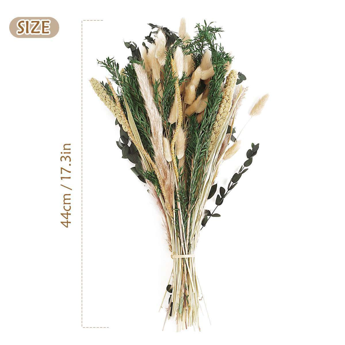 85Pcs 17″ Tall Boho Natural Dried Pampas Grass Bouquet Total Decor Wedding Party