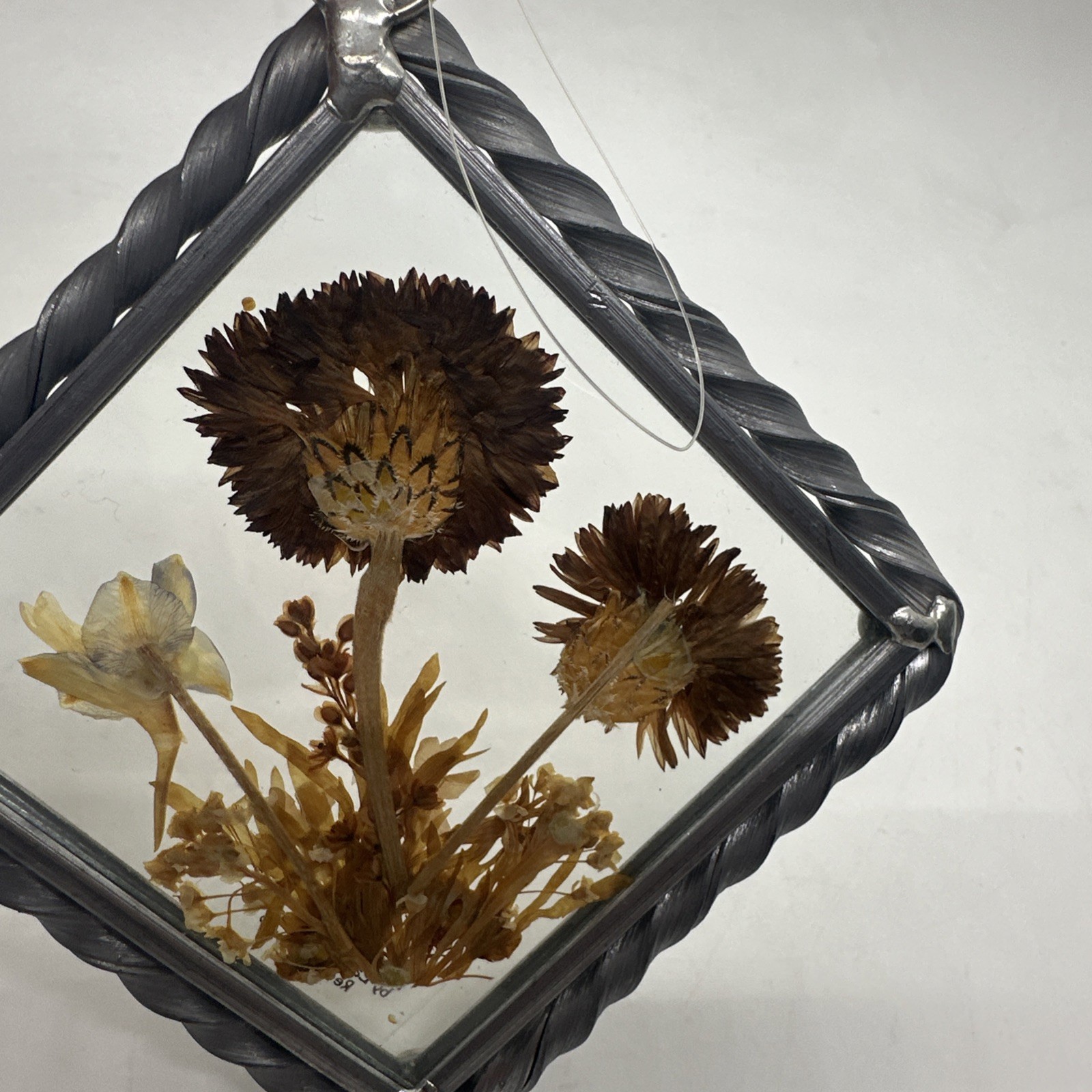 Dried Pressed Flowers Framed Glass Vintage Hanging Decor Lasting Impressions USA