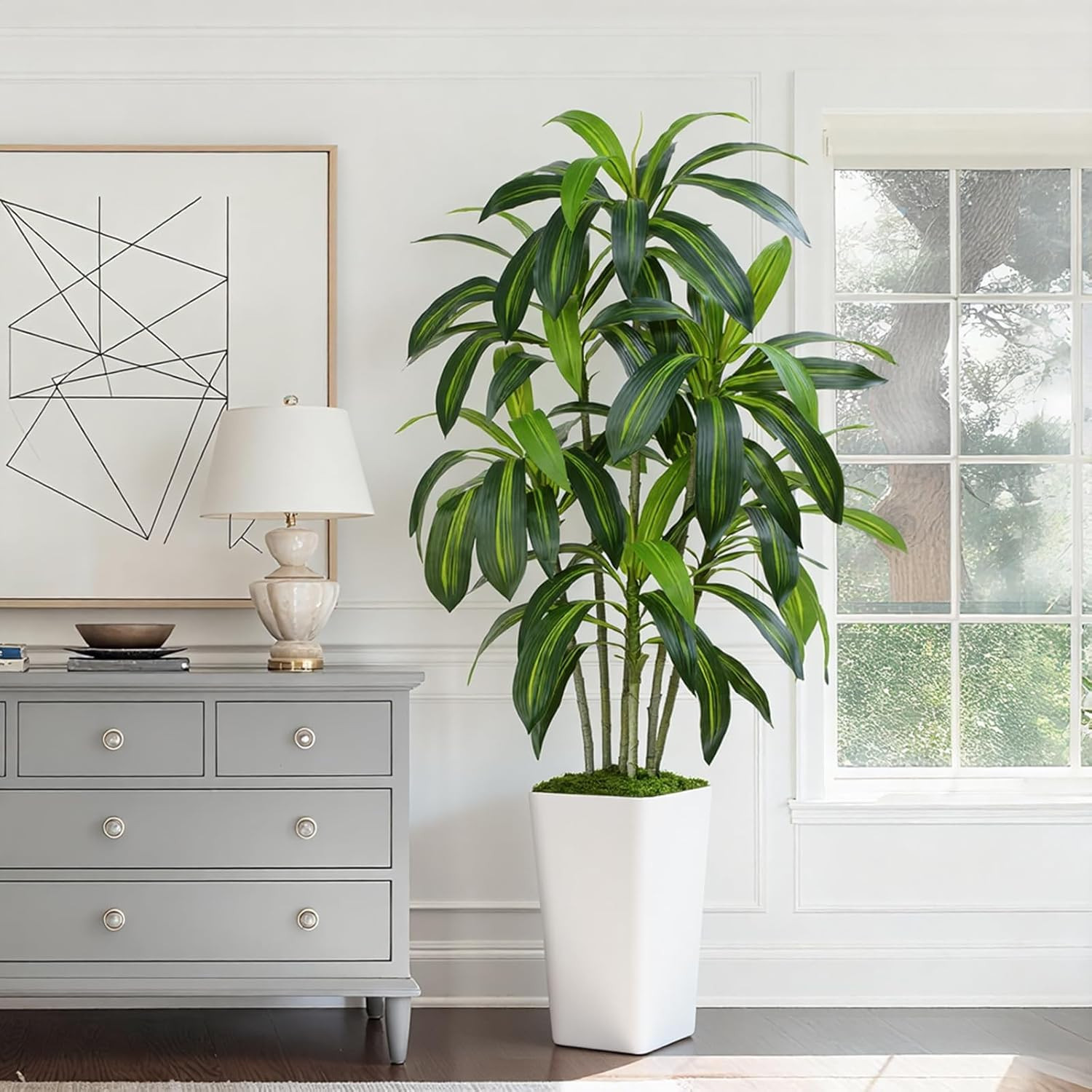 5Ft Dracaena Artificial Tree – Faux Tropical Plant for Home & Office Decor