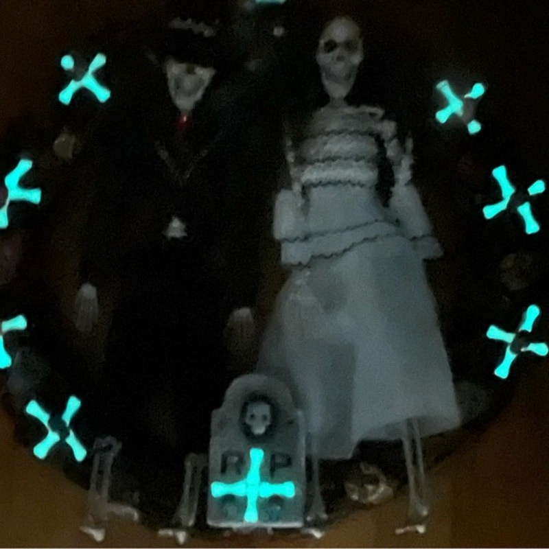 Handmade Halloween Skeleton Bride Groom Wreath 18″ Gothic