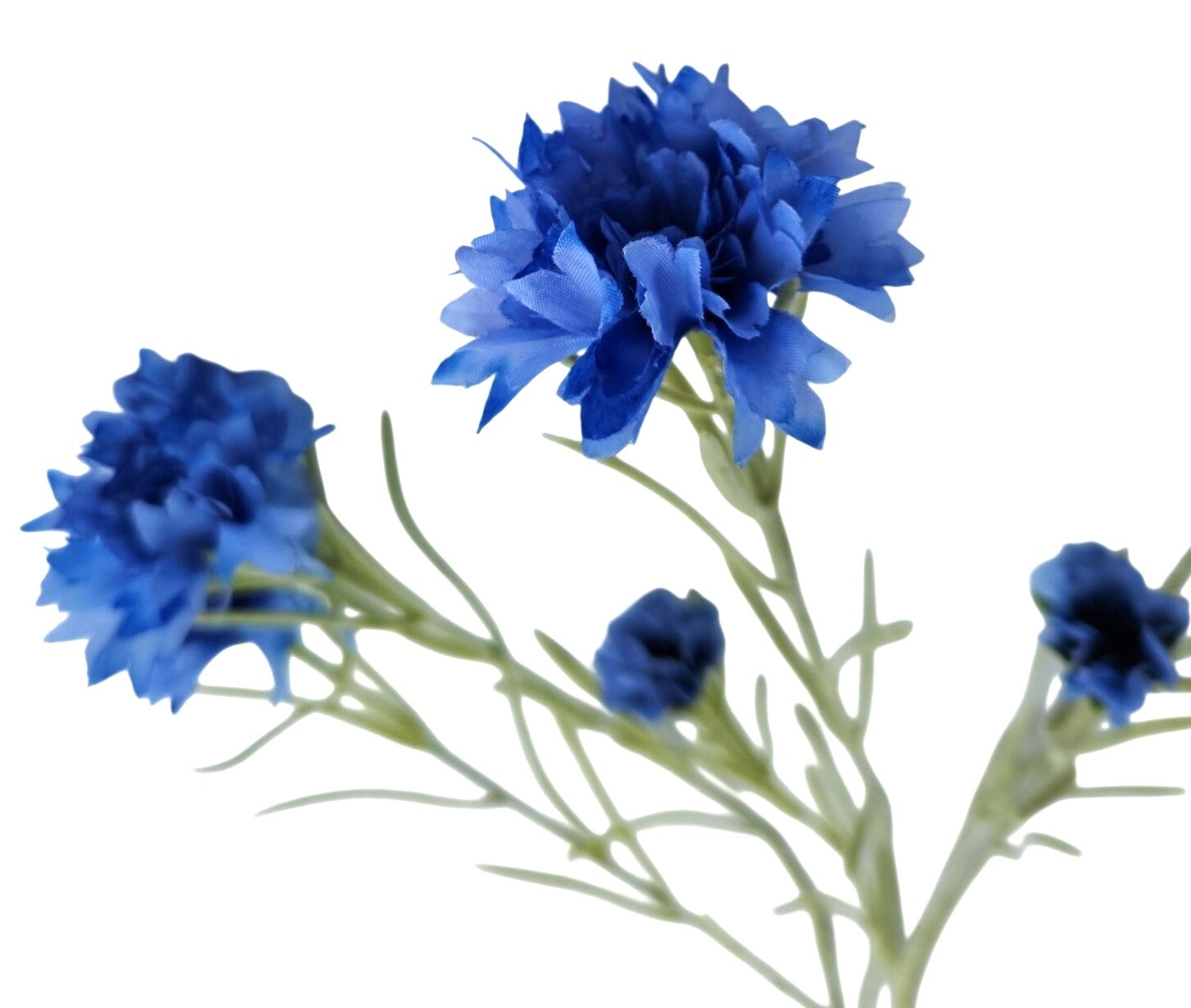 Artificial Blue Cornflower Stems Faux Wildflower Floral Decor Wedding