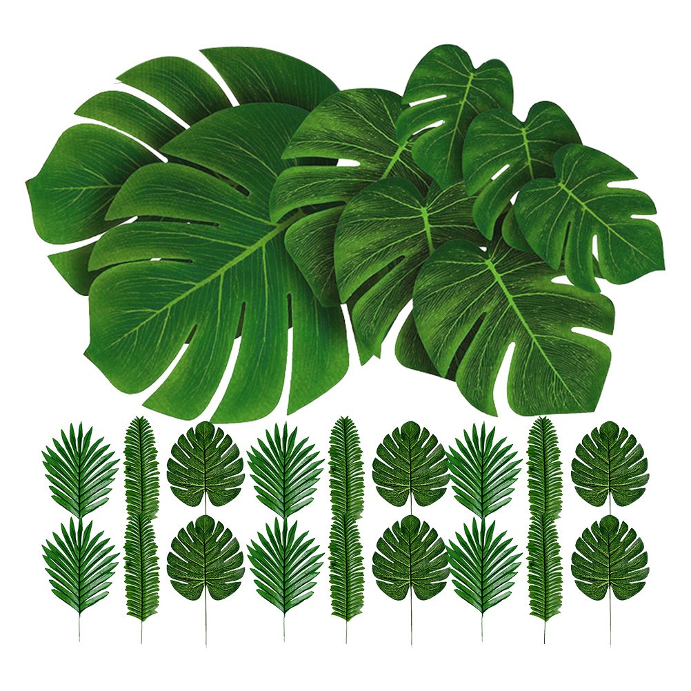 60Pcs Lifelike Faux Monstera Leaves for Table Setting Home and Office Decor
