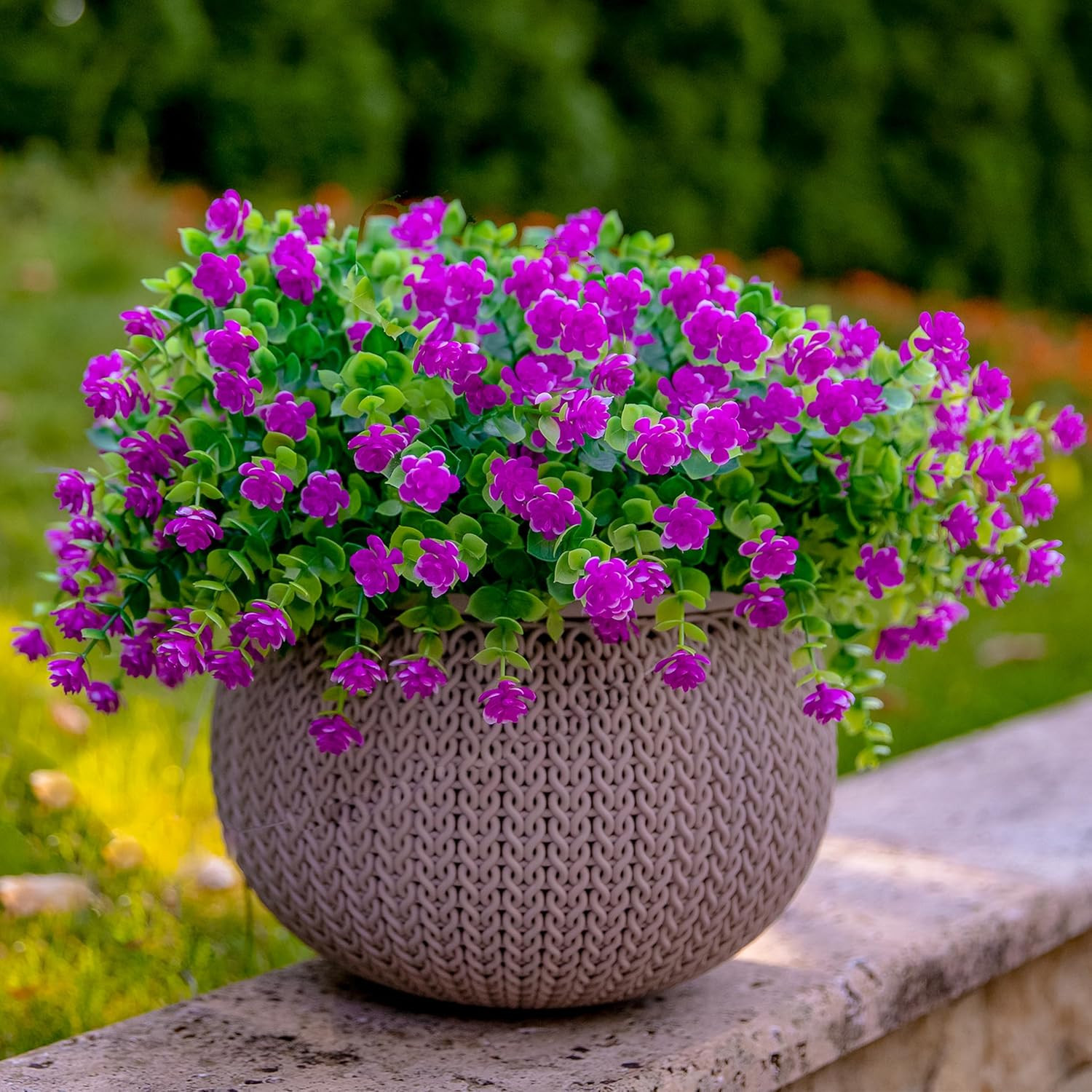 Artificial Flowers Outdoor Fake Plants – 12 Bundles UV Resistant No Fade Faux Pl