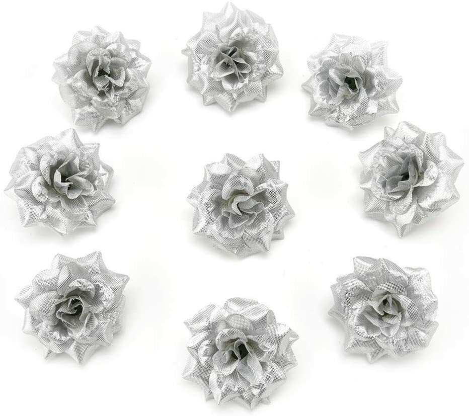 50Pcs Silk Artificial Fake Rose Flower Heads Bulk Craft Wedding Party Decor US