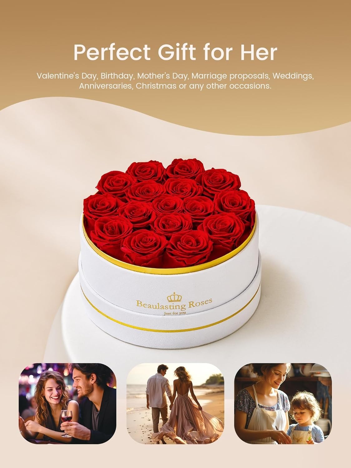 Preserved Roses Forever Flowers Real Roses in a Box Mother’S Day Birthday Flower