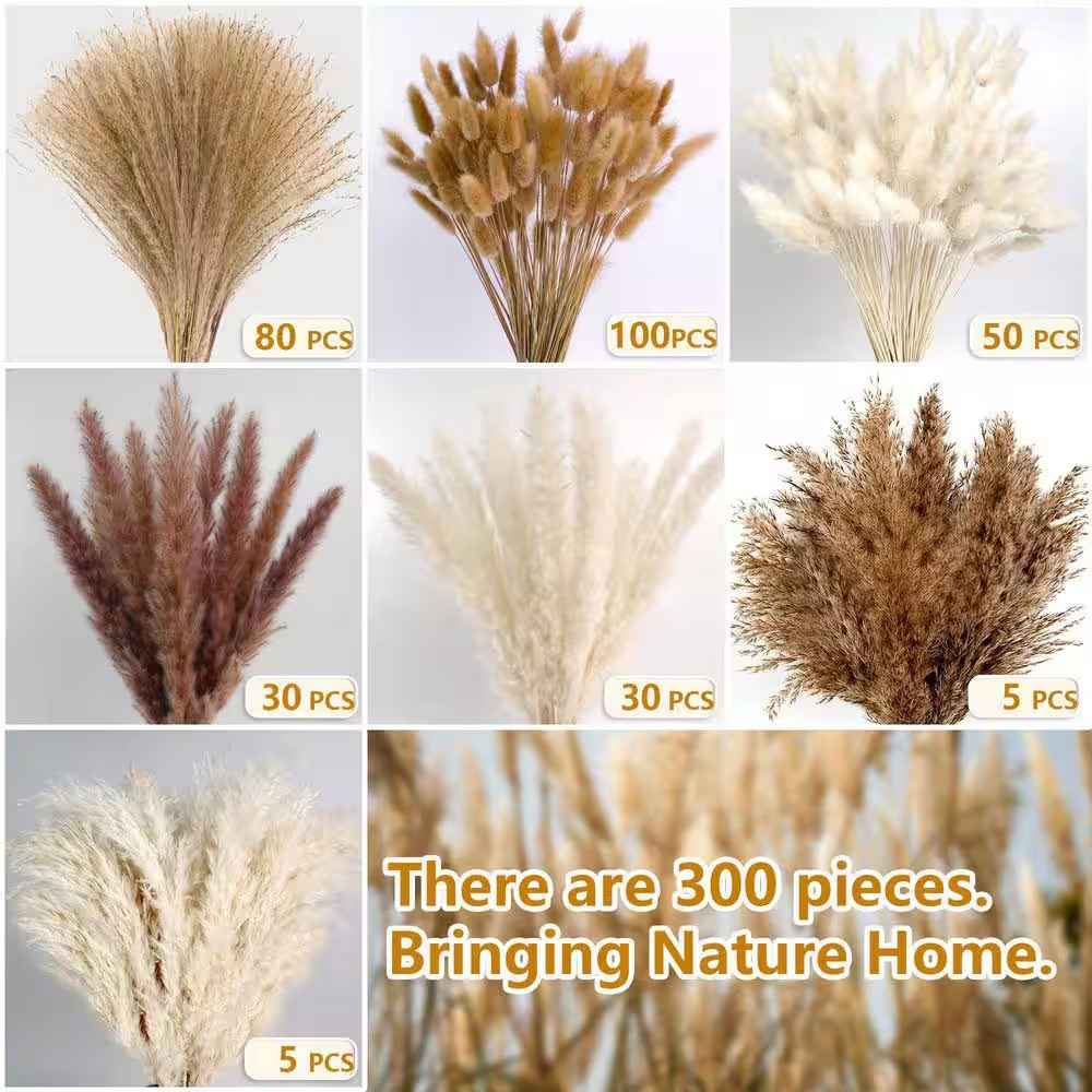 17 in Dried Pampas Grass Decor, Dried Flower Bouquets for Wedding, Home, Centerp