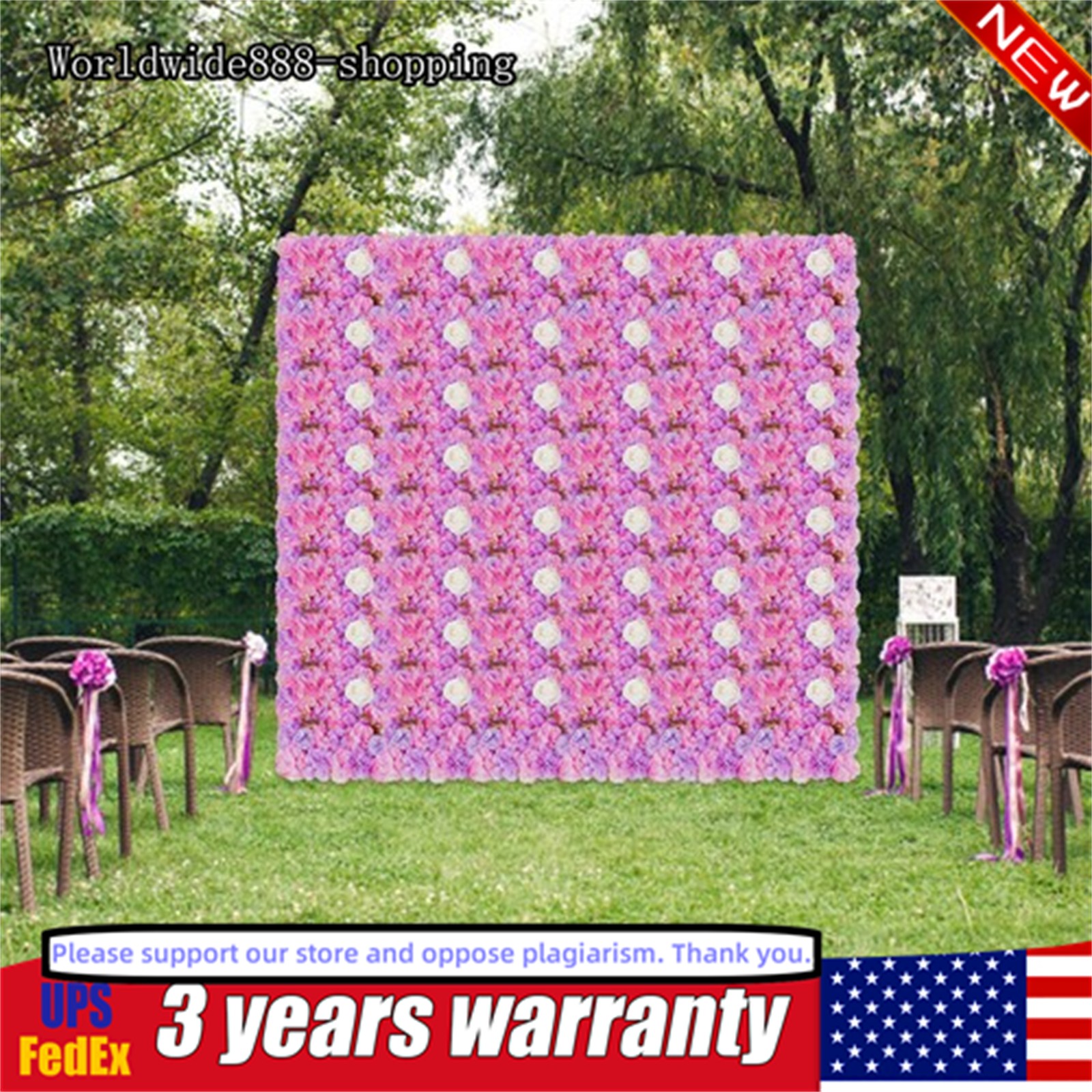 12pcs Artificial Silk Rose Flowers 3D Backdrop Wall for Wedding Party Decoration