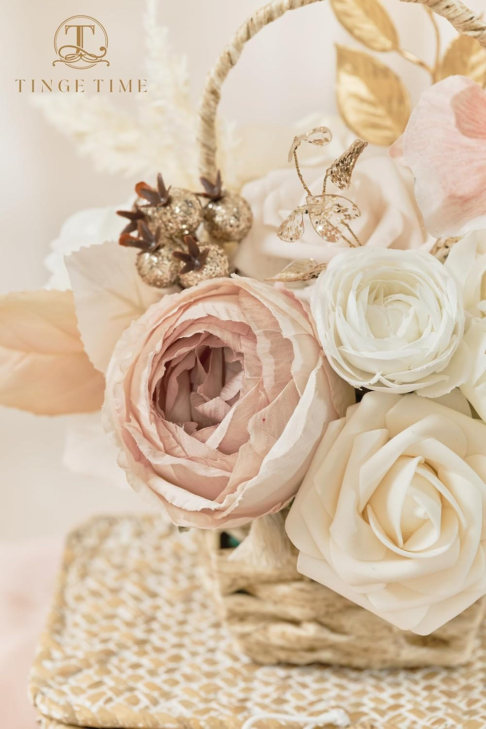 Artificial Flowers Combo Mix Silk Flowers Pink Roses W/Stem for DIY Wedding Brid
