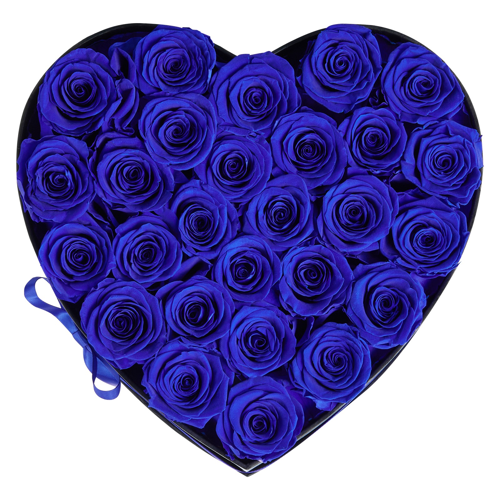 Uimoso 27 Preserved Roses in Heart-Shaped Box – Eternal Royal Blue Bouquet