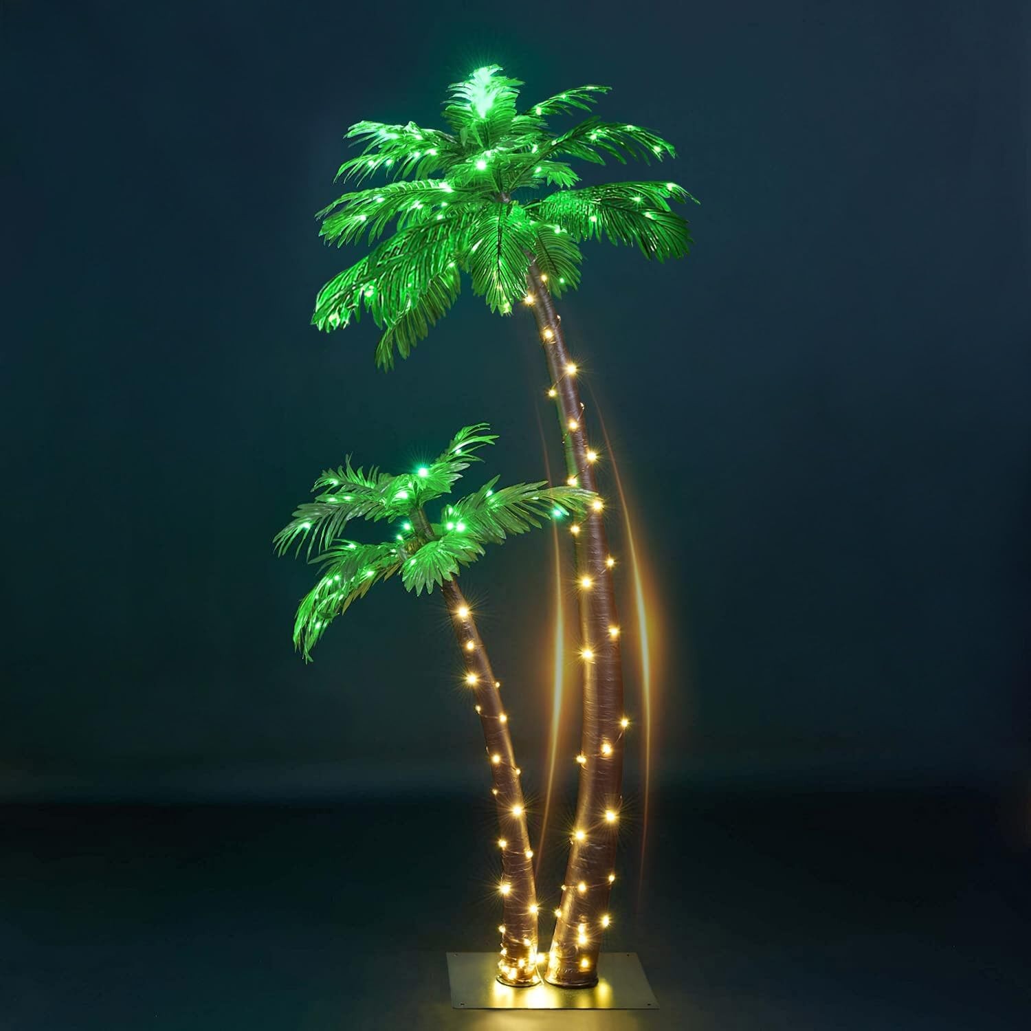 Gorgeous Artificial Lighted Solar Palm Tree 4FT&6FT Office Decor 184LED Outside