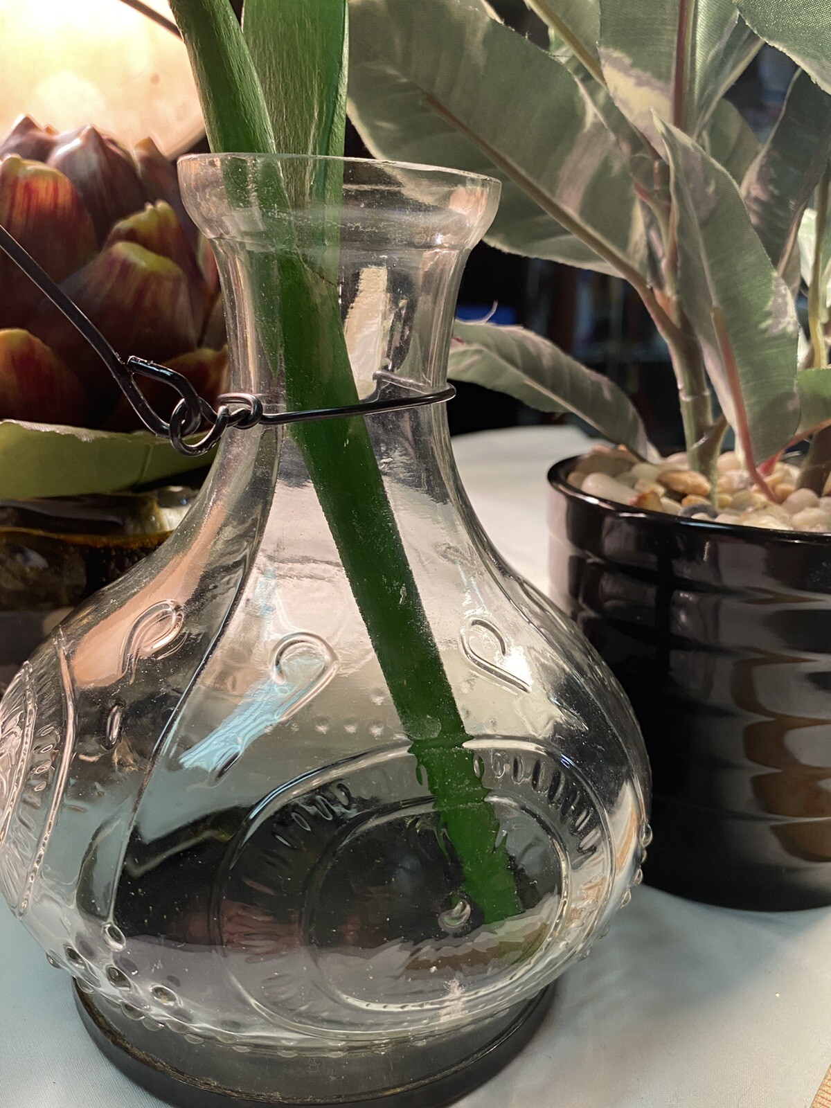 3 Artificial Simulated Plants Pineapple,hobby lobby Glass Bottle, Plant G89