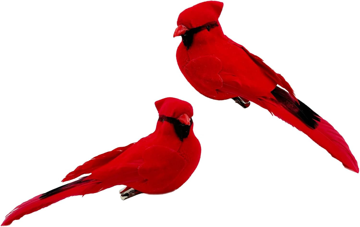2pcs Red Bird Decor Artificial Red Cardinal Birds Artificial Birds Christmas Car