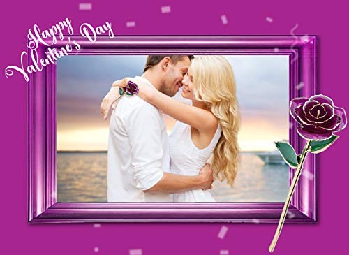 ZJchao 24K Purple Rose for Her, Eternal Eternity Love Real Gold Plated Rose