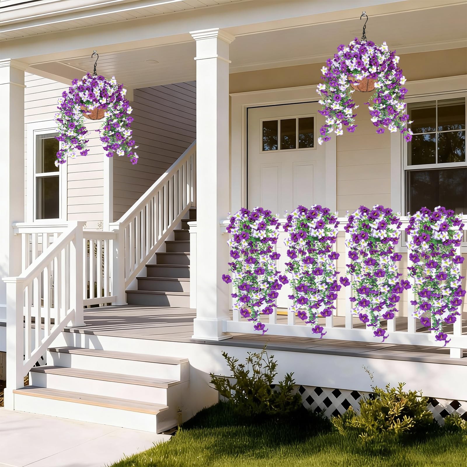 Vibrant Silk Artificial Flowers for Outdoors with Realistic UV Resistant Fake…