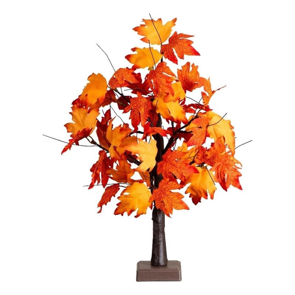 Nearly Natural 2ft Pre-Lit Bright Autumn Maple Fall Tree w/ 24 Warm White LED