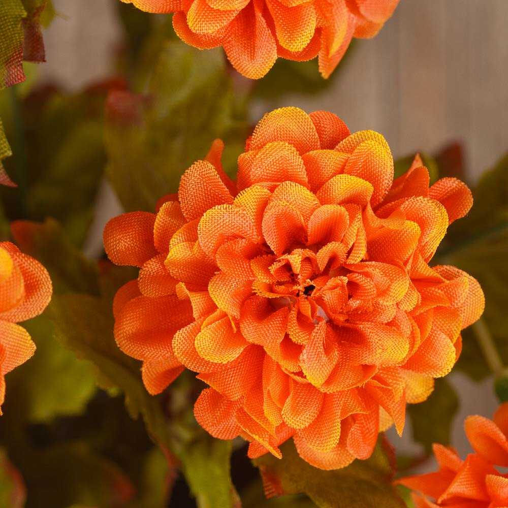 Set of 2 Orange Artificial Marigold 16″ Floral Bushes