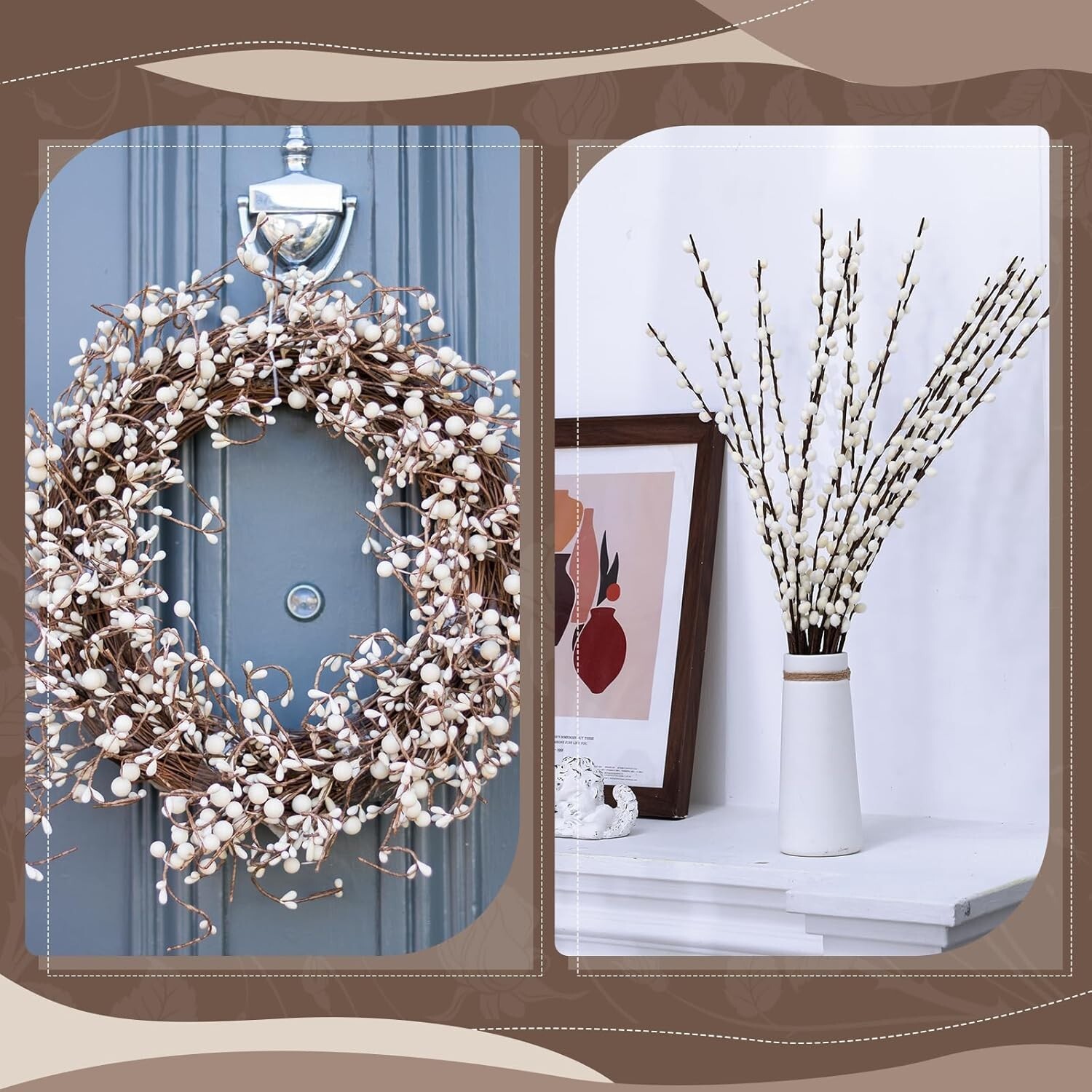 20 Stems 31.5 Inch Artificial Pussy Willow Branches for Vases Dried Flower St…