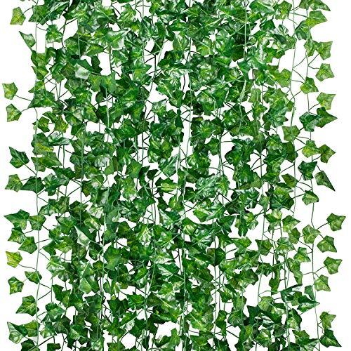 84ft 12 Pack / 82 inch, Artificial Ivy Garland Fake Leaf Plants Vine, A-84ft