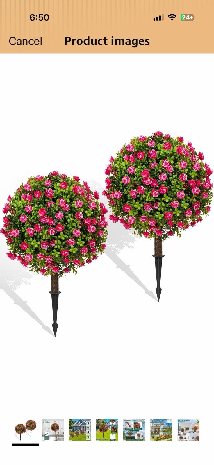 Fake Plants – 18″ Wide Set of 2 Faux Boxwood Plants for Outdoor Planters, UV …