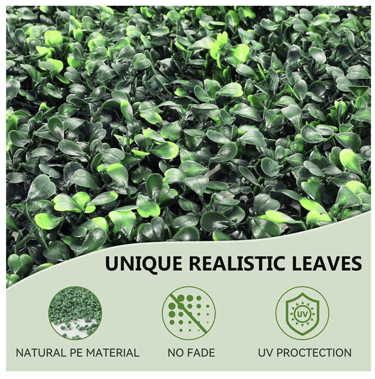 12 Packs Grass Wall Boxwood Panels 24″ x16″ Artificial Green Topiary Hedge Plant