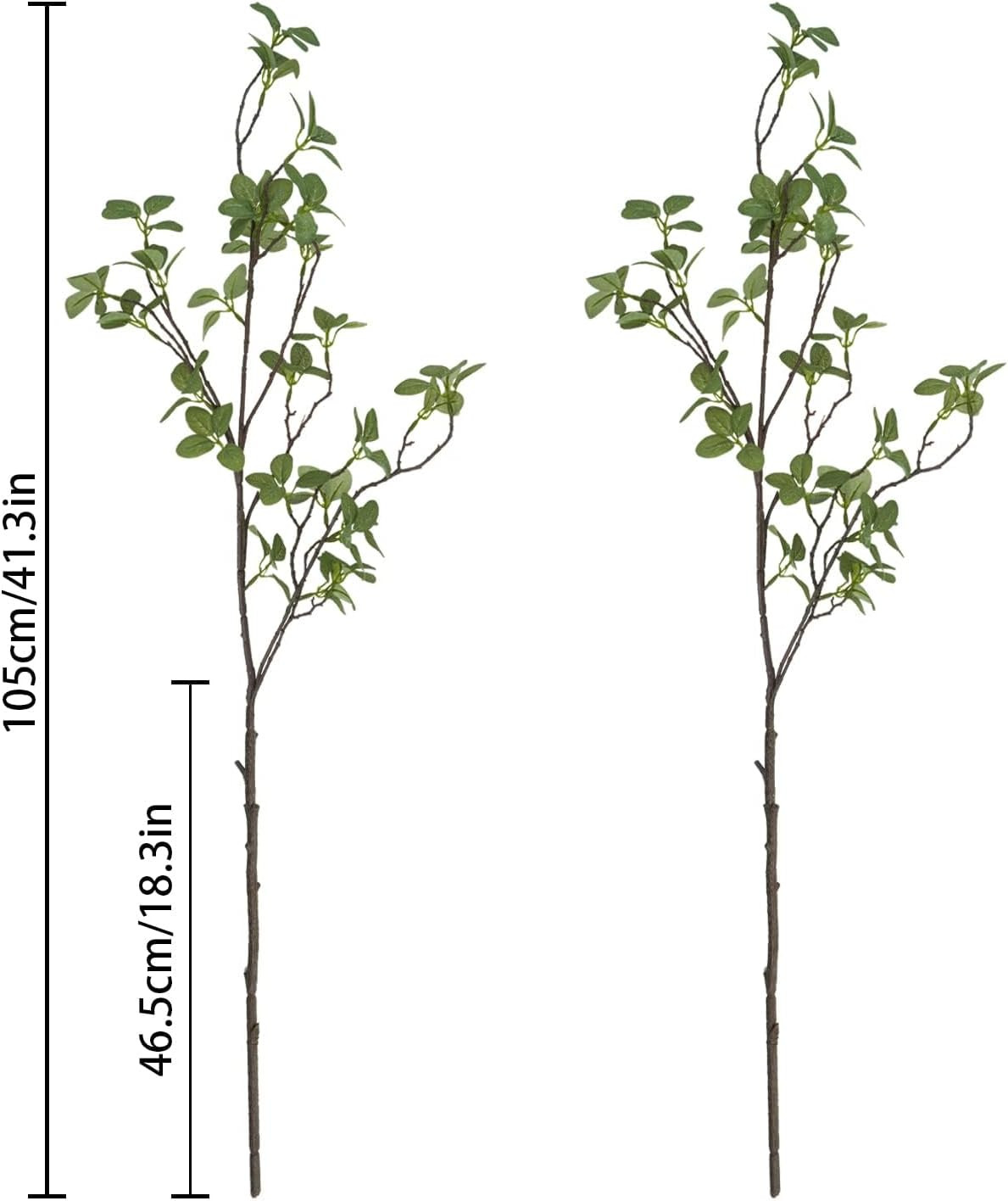 6 Pcs Artificial Greenery Stems, 41.3’’ Tall Fake Plants Branches Faux Greenery