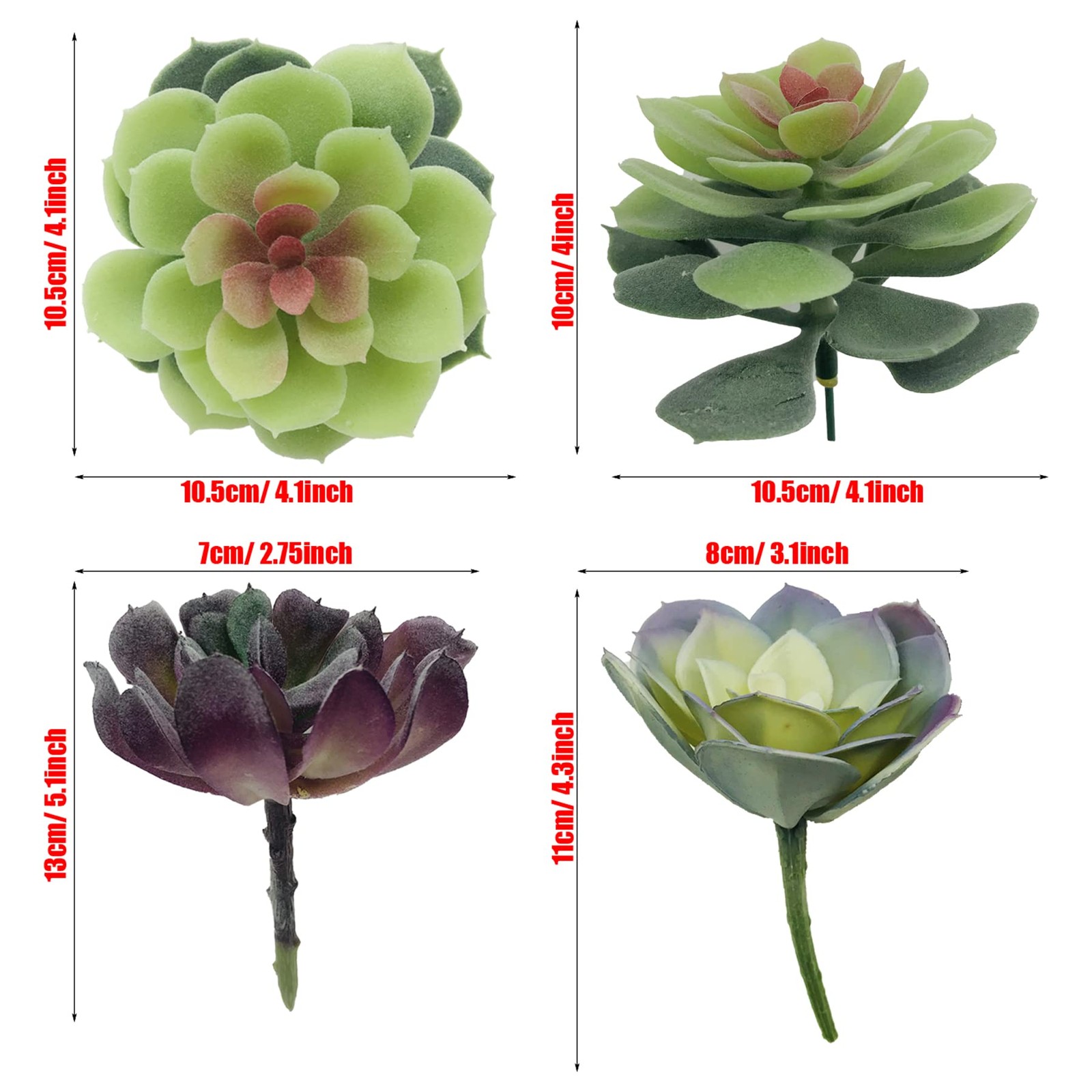 Artificial Succulents, 20 Pack Realistic Faux Succulents Mixed Colors Fake Su…