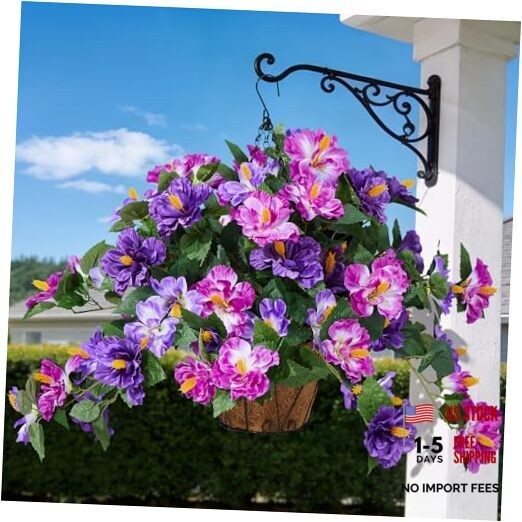 Artificial T-3 Bunches Dk. Purple & Lt. Purple & Fuchsia + Basket + Foam
