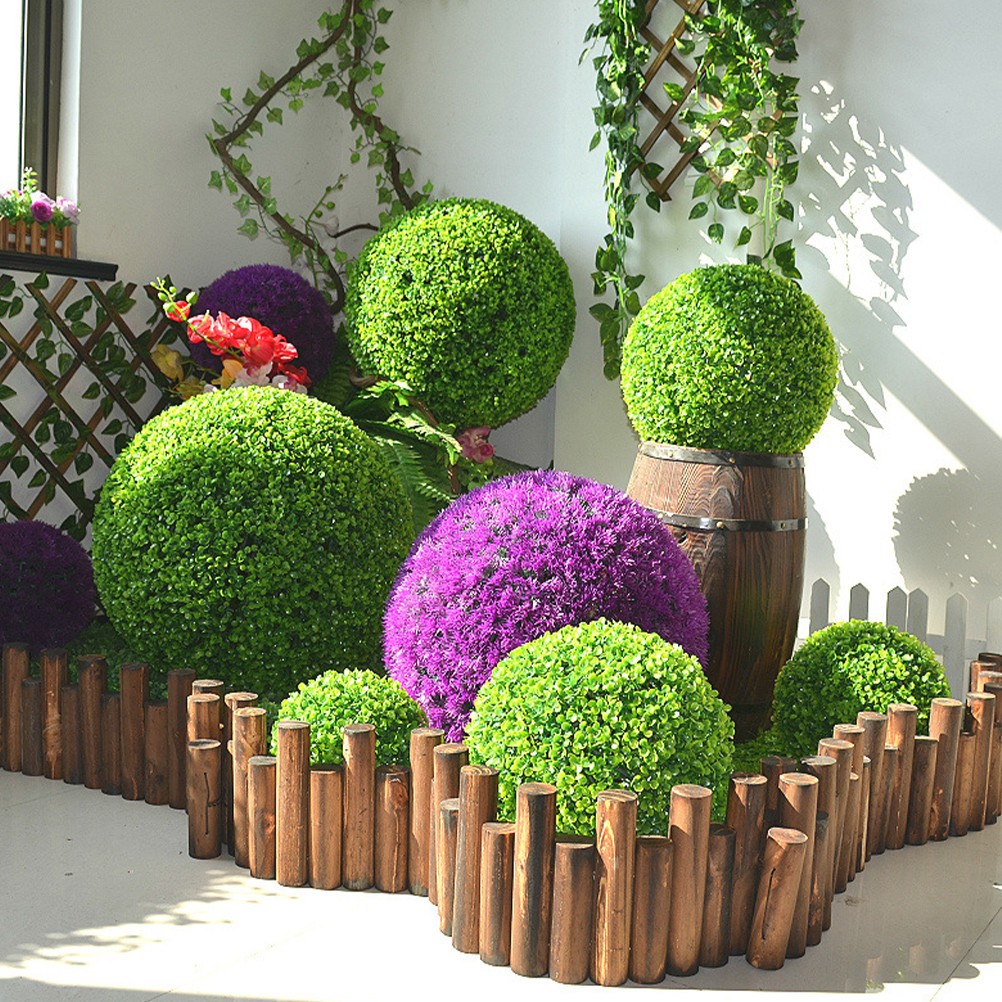 5Pcs Sturdy Plastic Artificial Plant Topiary Ball Holder Green Flower Shelf Rack