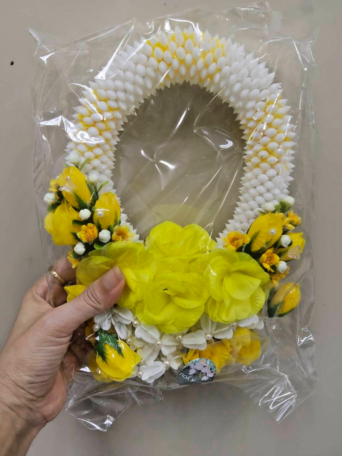 28*12CM Round Garland Artificial Gardenia Plastic Decor Fabric Flower Hang Thai