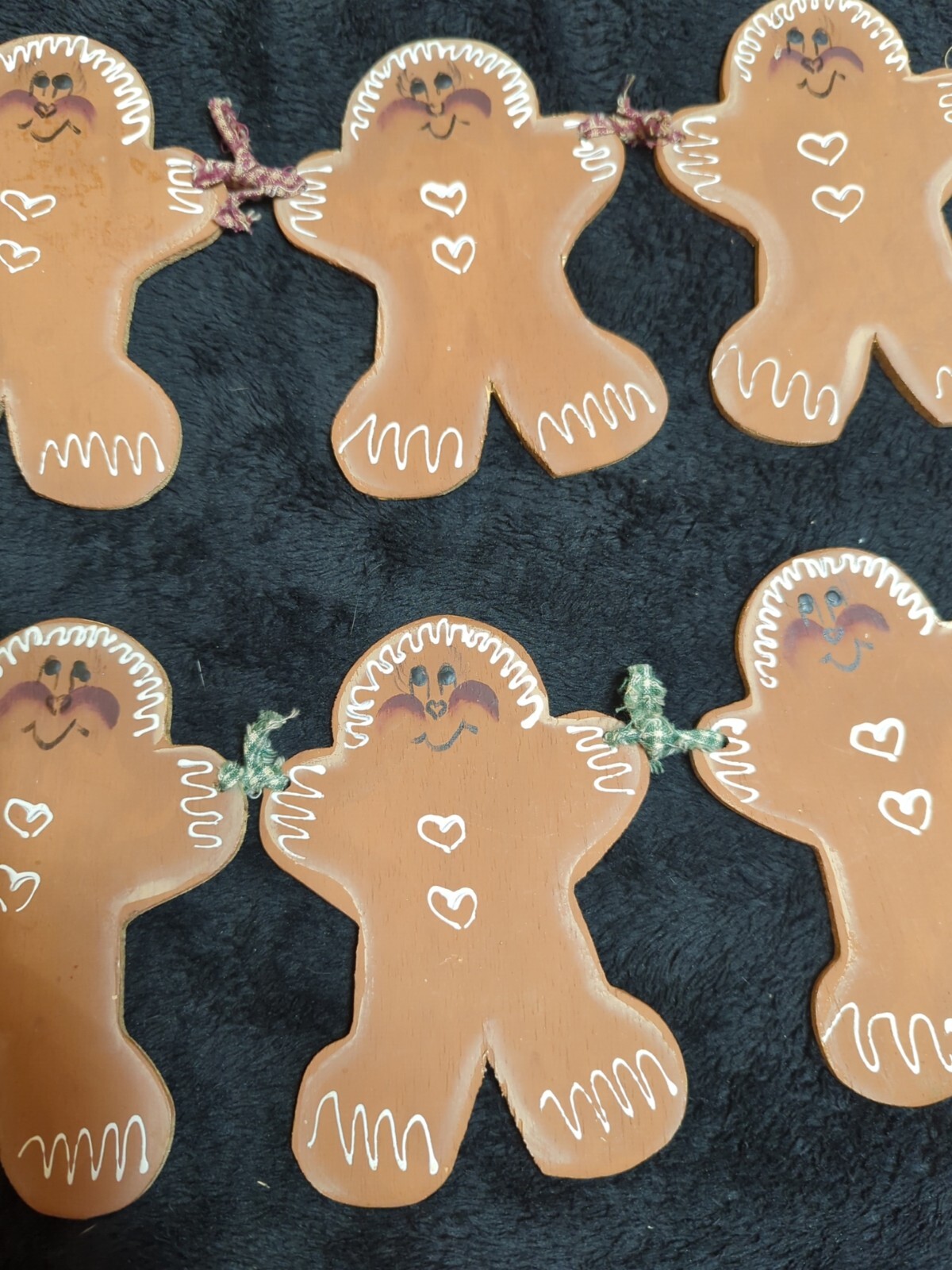 Primitive Rustic GINGERBREAD MAN Basket & Hanging Decorations HAPPY HOLIDAYS