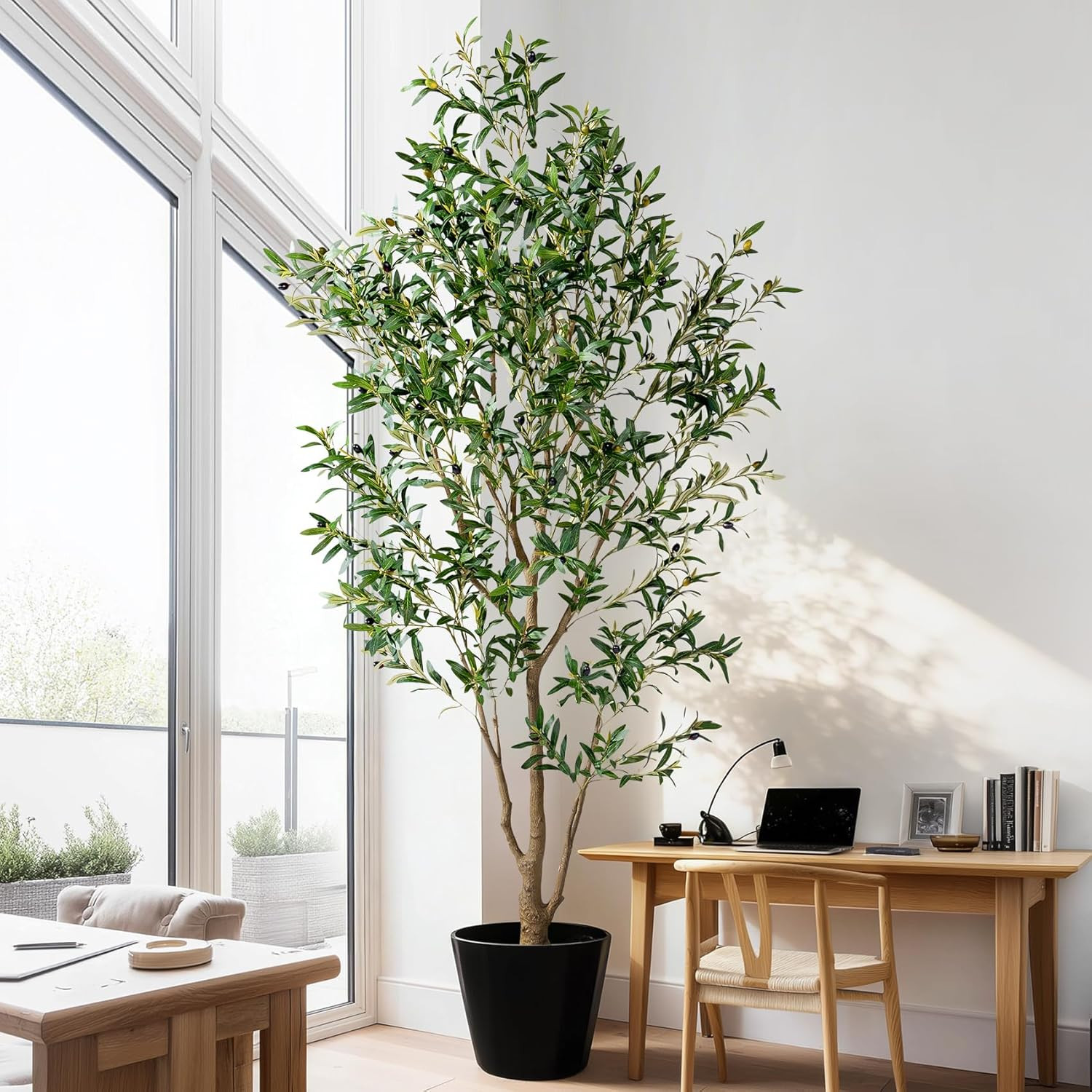 Realistic Large Faux Olive Tree for Home & Office Decor – Housewarming Gift